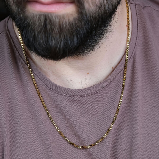 Gold Su Yolu 60 cm 316L Çelik Kolye - Tesbihcibaba