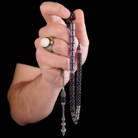 Gümüş Çakımlı Efsane Renk Sıkma Kehribar Tesbih - 2