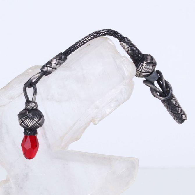 1000 K Silver Kazaz Woven Prayer Beads Tassel