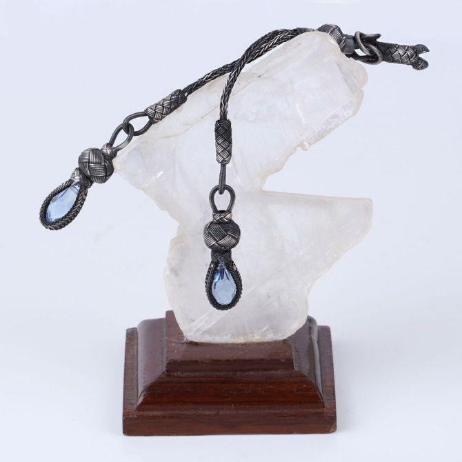 Silver El Woven Double Prayer Beads Tassel