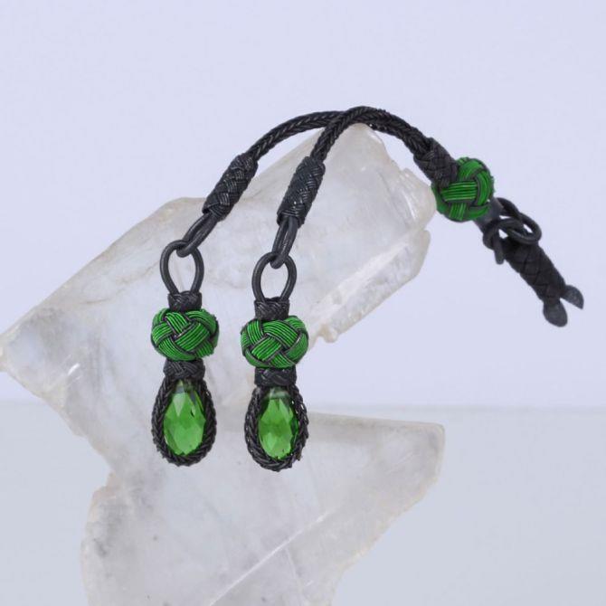 Green Black Silver El Woven Prayer Beads Tassel