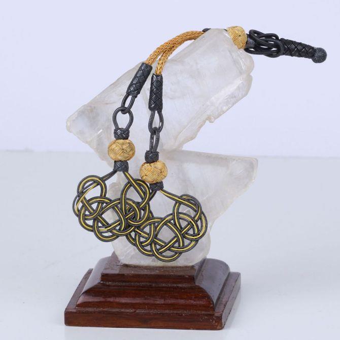 1000 K Silver Woven Prayer Beads Tassel