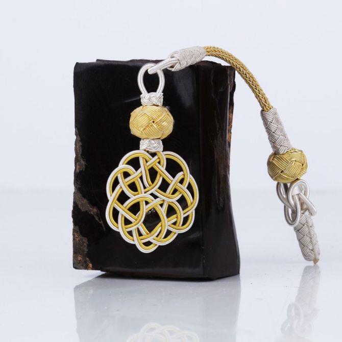 Silver El Woven Yellow White Prayer Beads Tassel