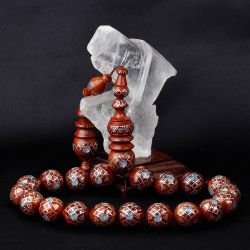 Gümüş İşlemeli Özel İşçilikli Maskot Kuka Tesbih - 5