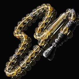 Gümüş Sistemli Damla Kehribar Tesbih - Tesbihcibaba