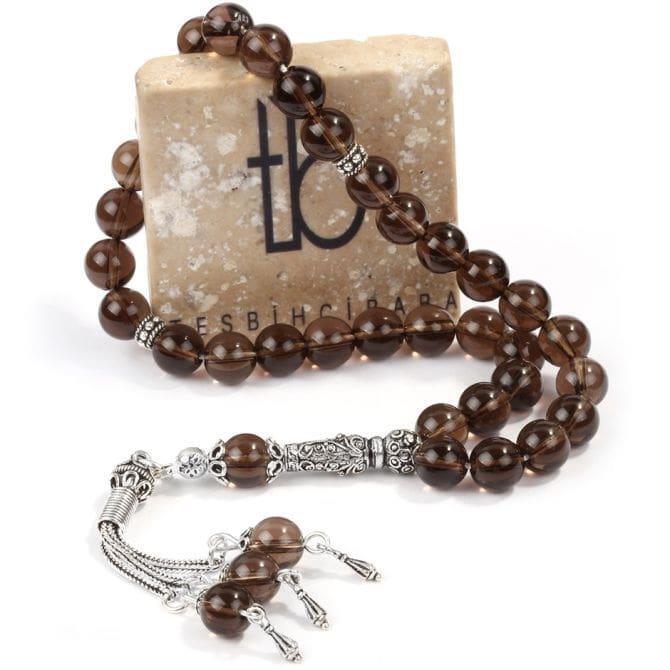 Gümüş Tasarım Dumanlı Kuvars Tesbih - Tesbihcibaba