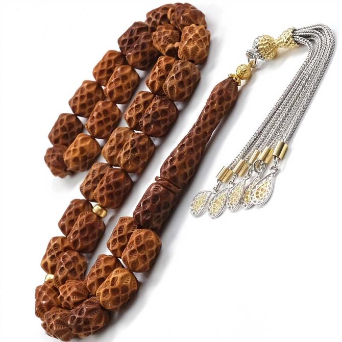 Gümüş Tasarım El Oyması Kuka Tesbih - Tesbihcibaba