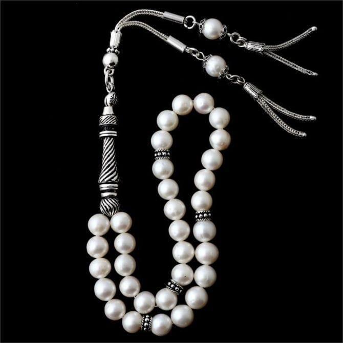 Gümüş Tasarım İnci Tesbih - Tesbihcibaba