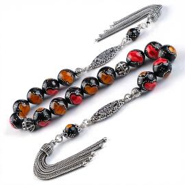 Gümüş Tasarım İşlemeli Kuka Zaza Tesbih - Tesbihcibaba