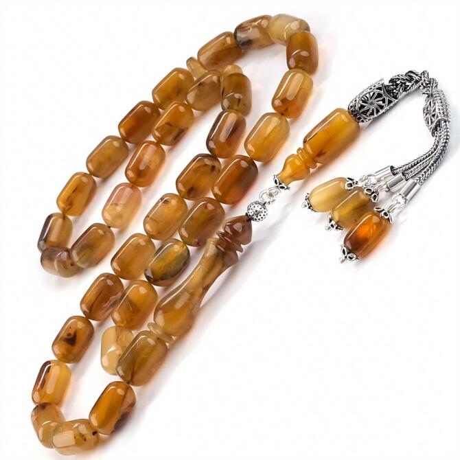 Gümüş Tasarım Kapsül Koç Boynuzu Tesbih - Tesbihcibaba