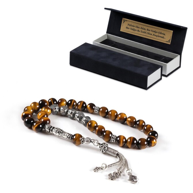 Gümüş Tasarım Kişiye Özel Kaplangözü İsimli Tesbih - Tesbihcibaba