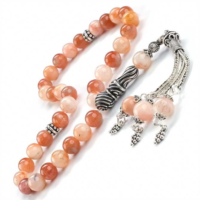 Güneş Taşı Özel Renk Doğal Taş Tesbih - Tesbihcibaba