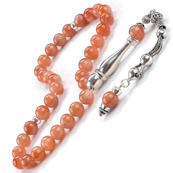 Güneş Taşı Soft Tasarım Doğal Taş Tesbih - Tesbihcibaba