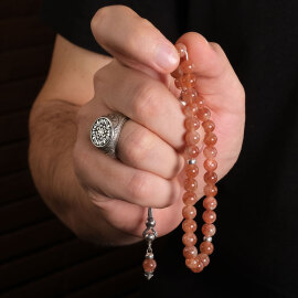 Güneş Taşı Soft Tasarım Doğal Taş Tesbih - 2