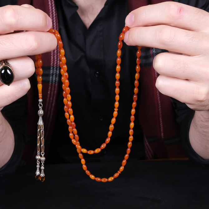 Habbeden Çekim 99 Osmanlı Kehribar Tesbih - Tesbihcibaba