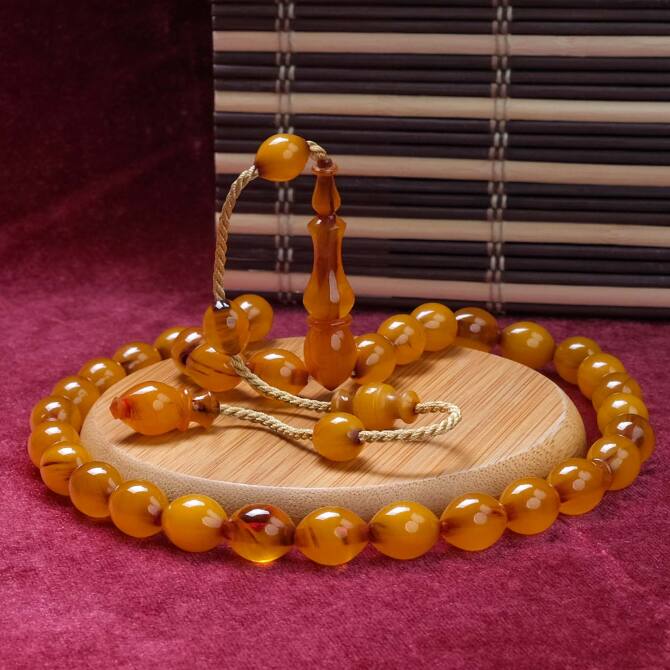 Habbeden Çekim Usta İşi Osmanlı Kehribar Tesbih - Tesbihcibaba