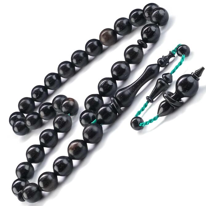 Halkalı İmame Abanoz Ağacı Tesbih - Tesbihcibaba