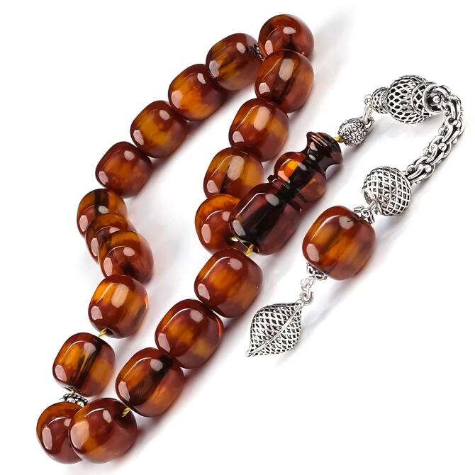 Hareli Eski Usul Benzetme Maskot Sıkma Kehrbar Tesbih - Tesbihcibaba