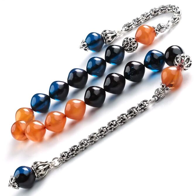 Hareli Tane Yapısıyla Zaza Sıkma Kehribar Tesbih - Tesbihcibaba