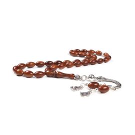Harf Püsküllü Gümüş Tasarım Premium Kuka Tesbih - 2