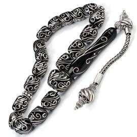 Hatemkari Gümüş Şems Püskül Erzurum Oltu Taşı Maskot Tesbih - Tesbihcibaba