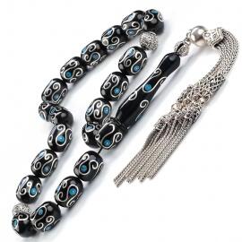 Hatemkari İşlemeli Maskot Erzurum Oltu Taşı Tesbih - Tesbihcibaba