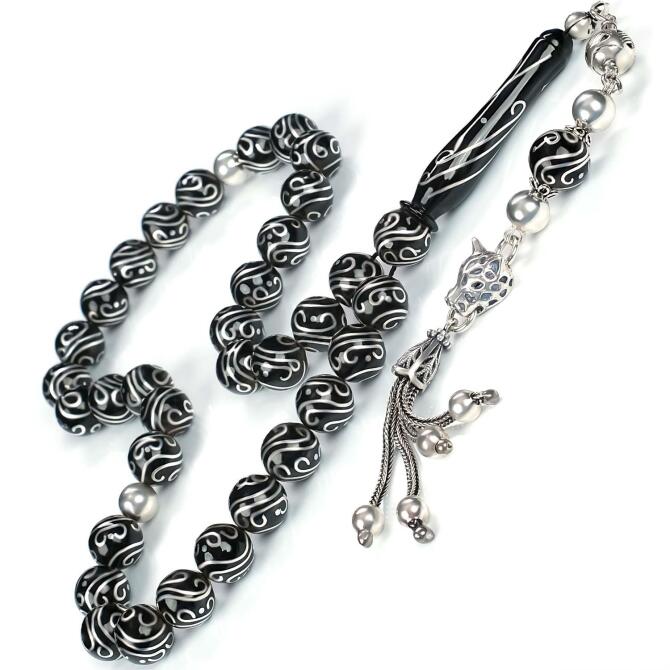 Hatemkari Koleksiyonu - Nun İşleme Oltu Taşı Tesbih - Tesbihcibaba