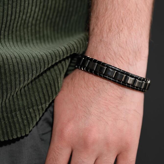 Hematit Trend Örgü Çelik Bileklik - Tesbihcibaba