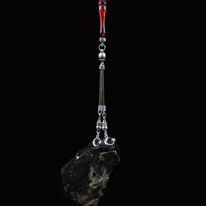 Hilal Tasarım Gümüş Tesbih Püskülü - Tesbihcibaba