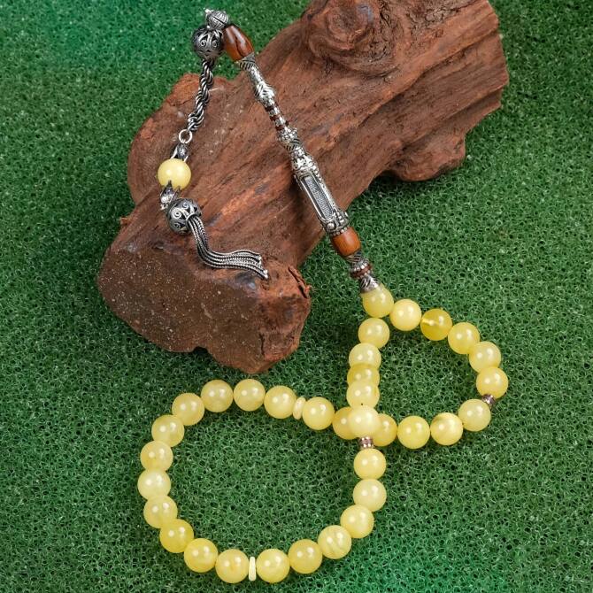 Ice Amber- Nakkaş İmame Benzersiz Damla Kehribar Tesbih - Tesbihcibaba