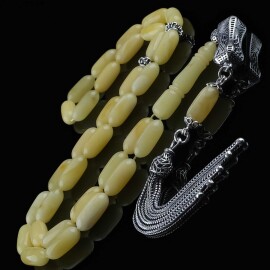 İce Amber Özel Kesim Damla Kehribar Tesbih - Tesbihcibaba