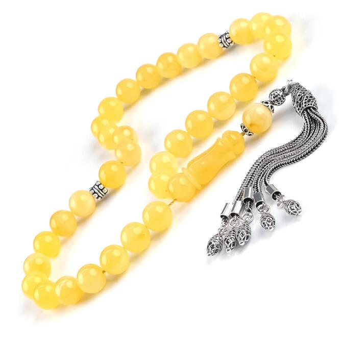 İce Amber Saçak Püskül Misket Damla Kehribar Tesbih - Tesbihcibaba