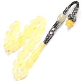 Ice Amber Usta İşi Kazaz Beyzi Damla Kehribar Tesbih - 2