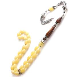 Ice Amber- Yılan Ağacı Nakkaş İmame Damla Kehribar Tesbih - 2
