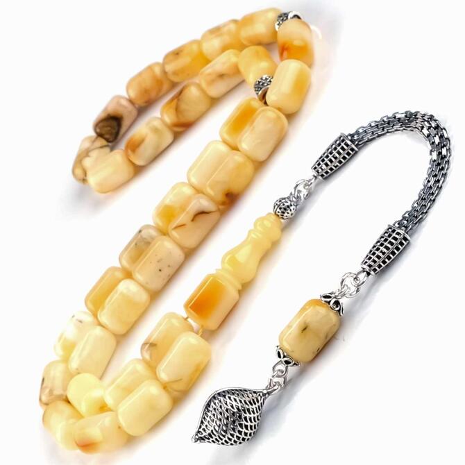 İce Yellow Amber Kaya Damla Kehribar Tesbih - Tesbihcibaba