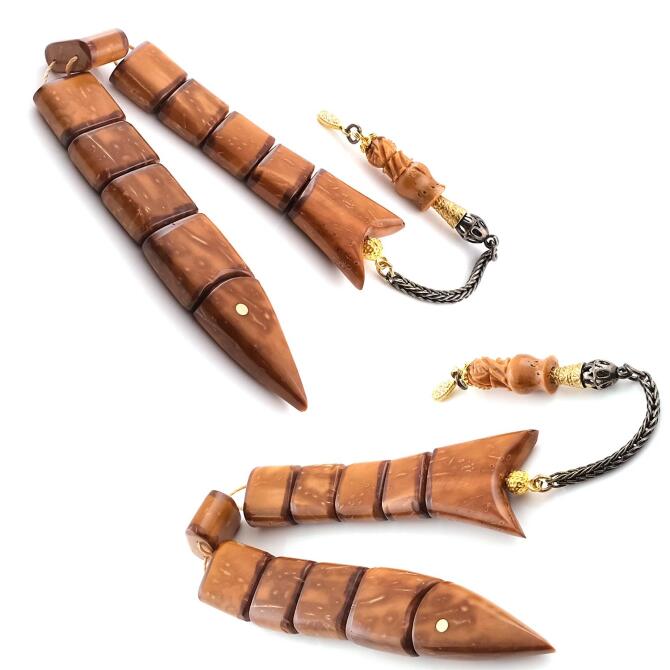 İmza Ürün Eskitme Gümüş Püsküllü Kuka Balık Tesbih - Tesbihcibaba