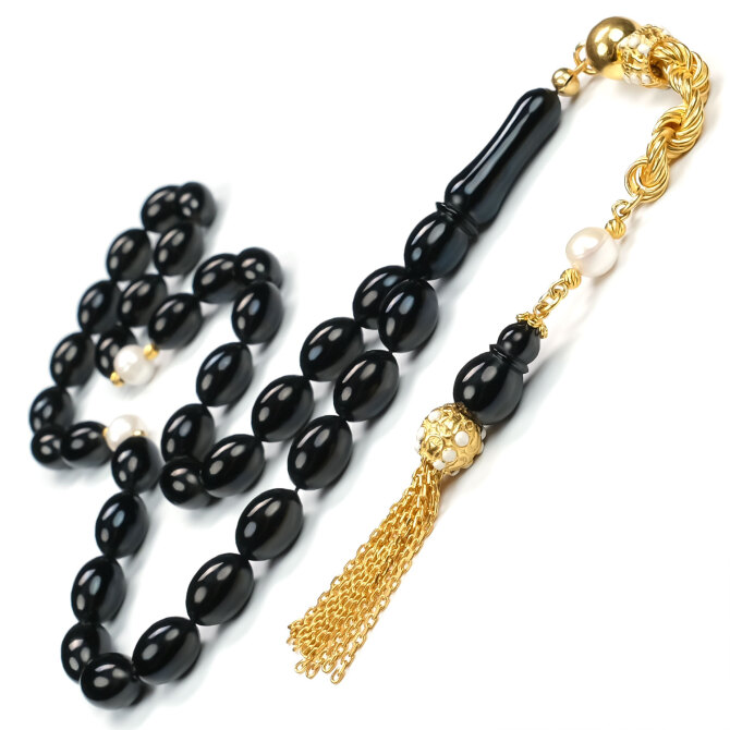 İnci Tasarım Usta Yapımı Erzurum Oltu Taşı Tesbih - Tesbihcibaba