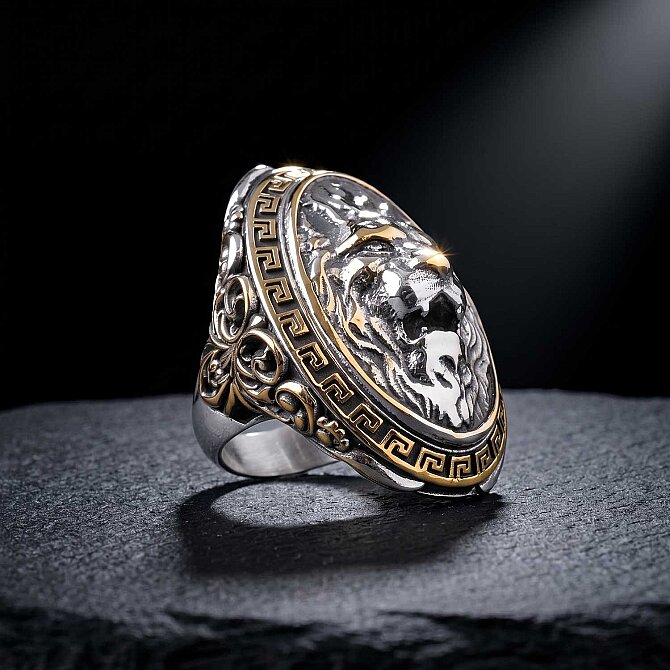 Lion Kral Men's Silver Ring