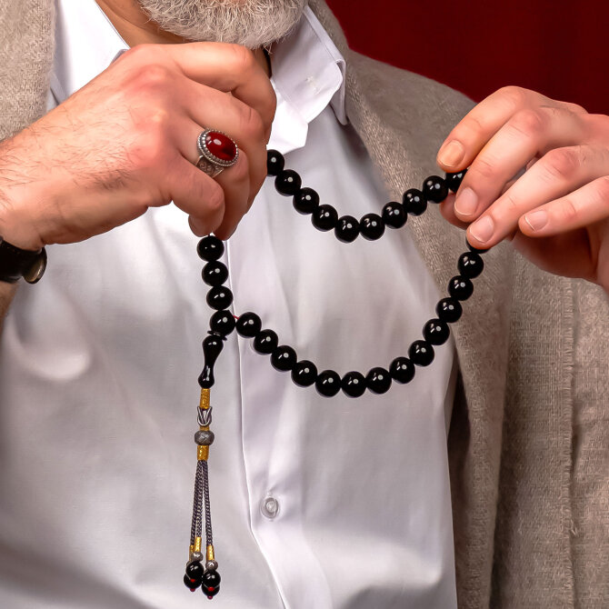 İskender Usta Gümüş İşçilikli Altın Örme Osmanlı Tesbih - Tesbihcibaba