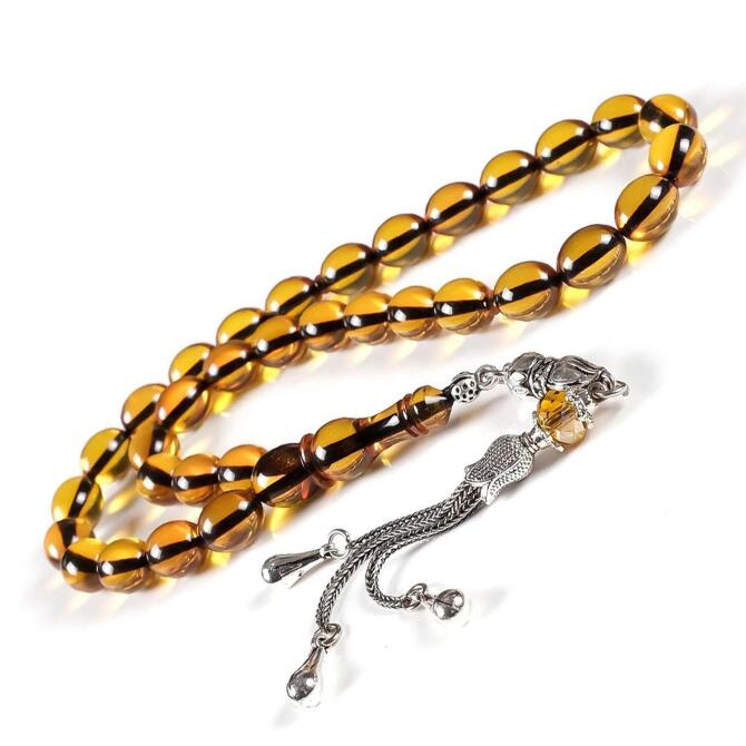 İskenderiye Model Sıkma Kehribar Tesbih - Tesbihcibaba