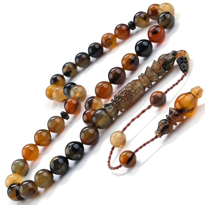 İşlemeli İmame Premium Kalite Koç Boynuzu Tesbih - Tesbihcibaba