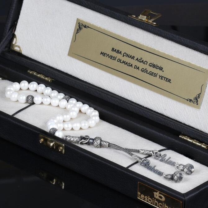 İsme Özel Kazaz Kamçı Tasarım İnci Tesbih - Tesbihcibaba