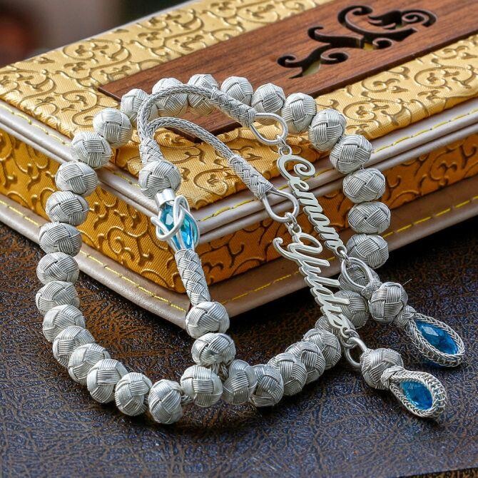 Name Special Trabzon Work El Woven Silver Prayer Beads