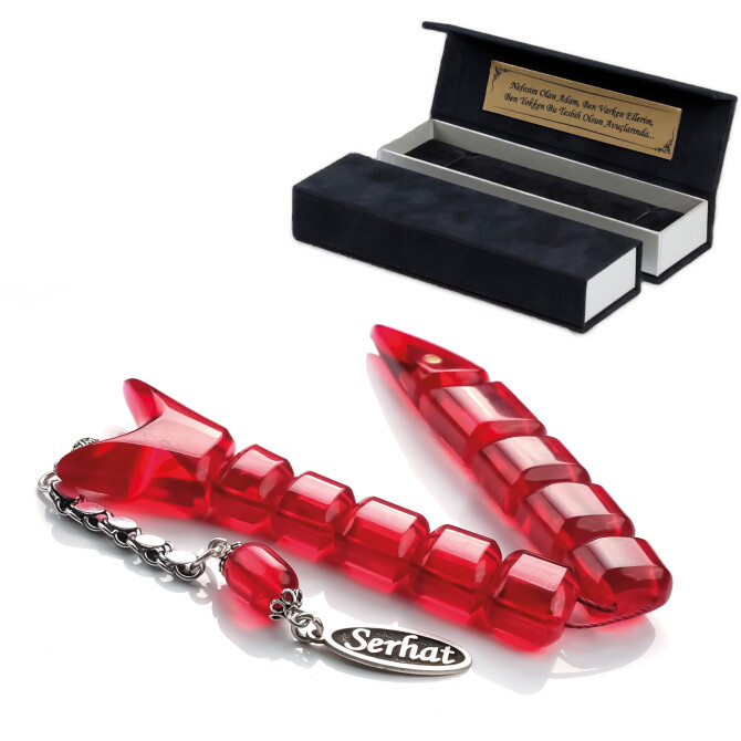 İsmine Özel Balık Model Ateş Kehribarı Tesbih - Tesbihcibaba