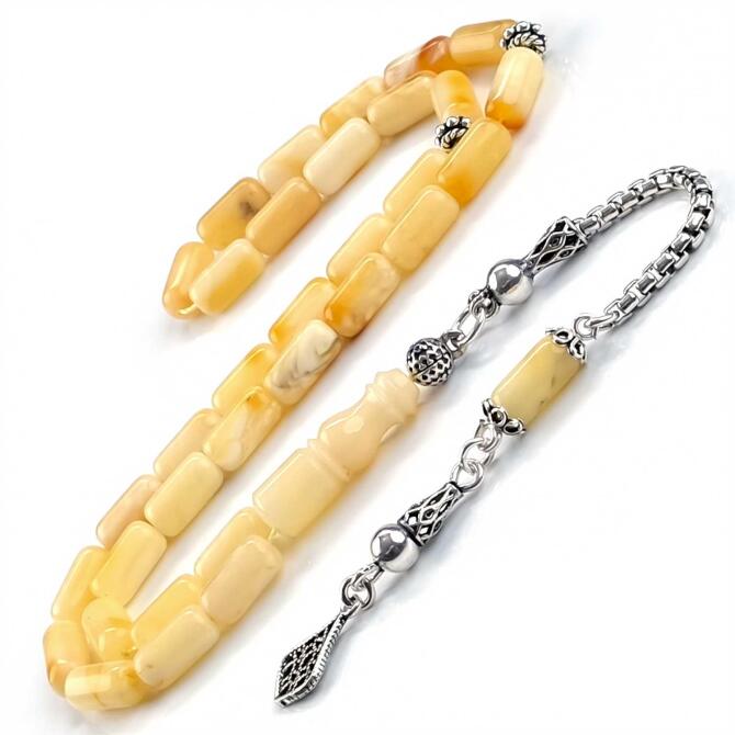 Yoğurtlu El Boy Tiger Kaya Damla Kehribar Tesbih - Tesbihcibaba