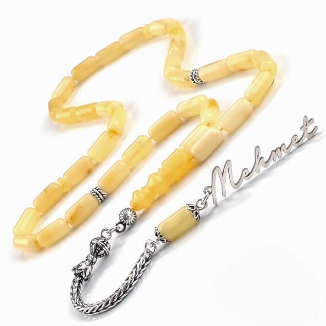 İsmine Özel El Boy Tiger Kaya Damla Kehribar Tesbih - Tesbihcibaba