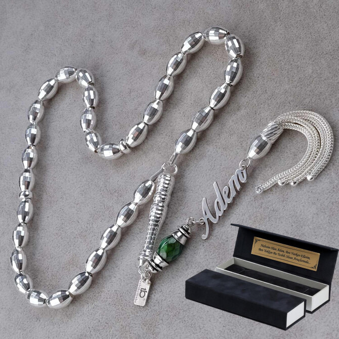 İsmine Özel His Tasarım 925 Ayar Gümüş Tesbih - Tesbihcibaba