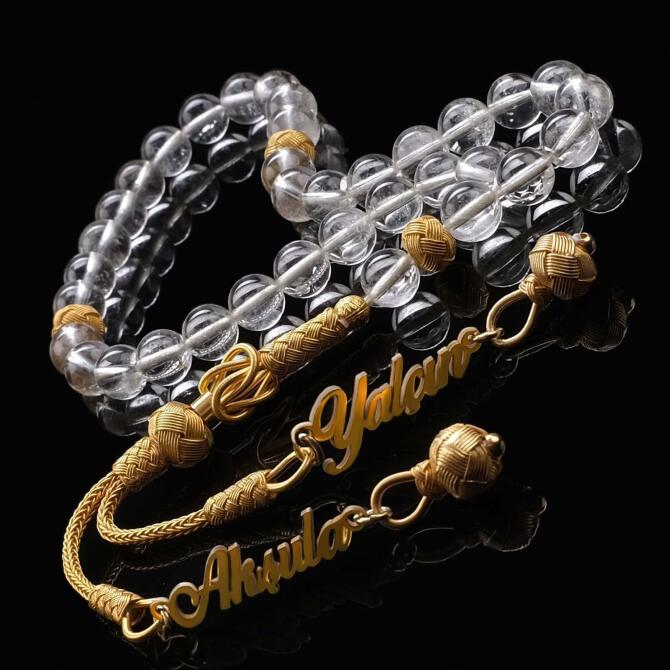 İsmine Özel Kuvars Taşı Tesbih - Tesbihcibaba