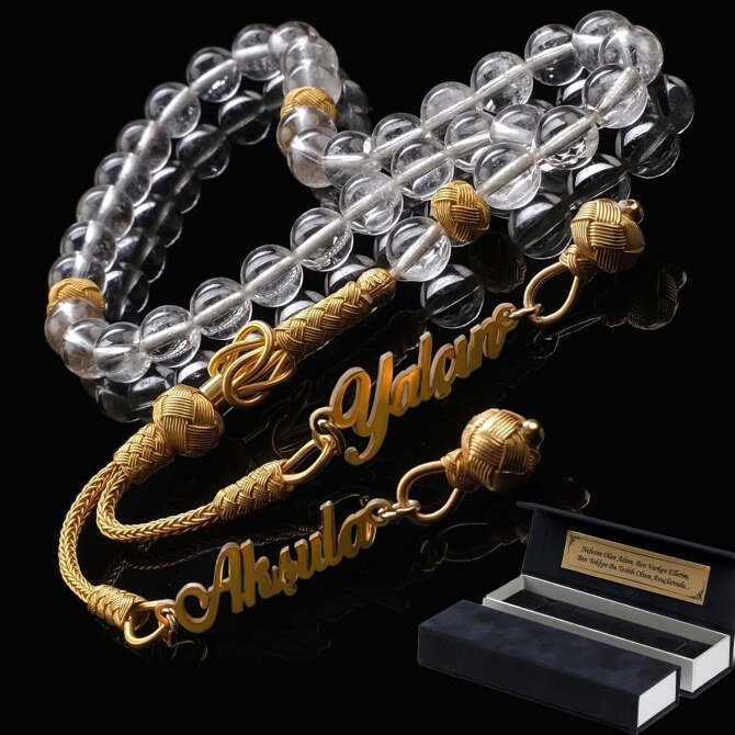 İsmine Özel Kuvars Taşı Tesbih - Tesbihcibaba