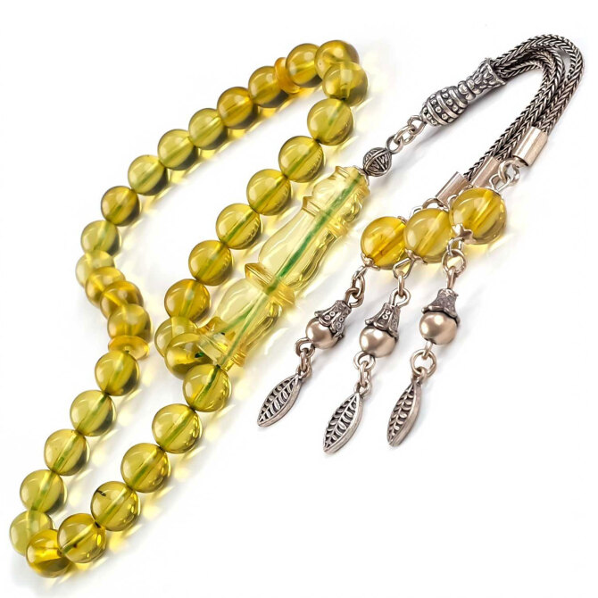 Kafes Püskül Karayip Damla Kehribar Tesbih - Tesbihcibaba